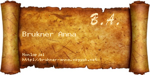 Brukner Anna névjegykártya